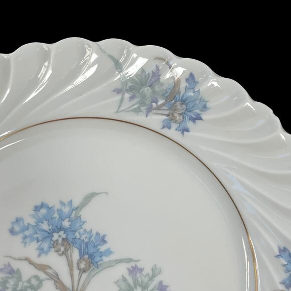 Haviland Limoges Bergere Bread & Butter Plates Lot of 5 White Blue Floral Swirl - Picture 7 of 16